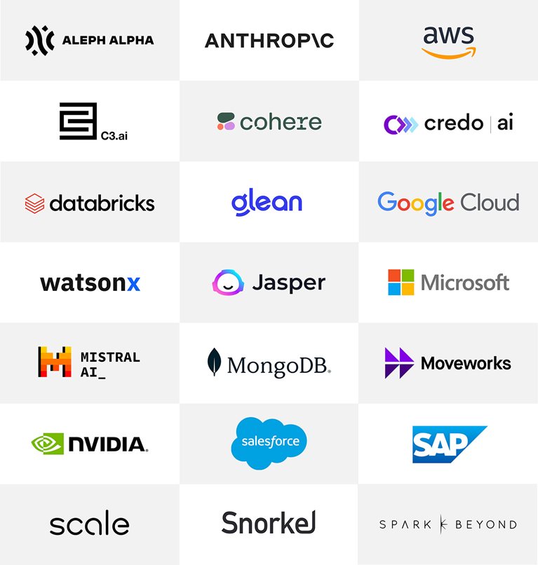 Logos of various companies in alliance with McKinsey