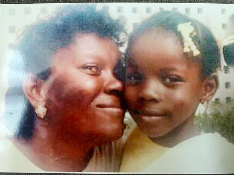 Mayowa with her mother as a child