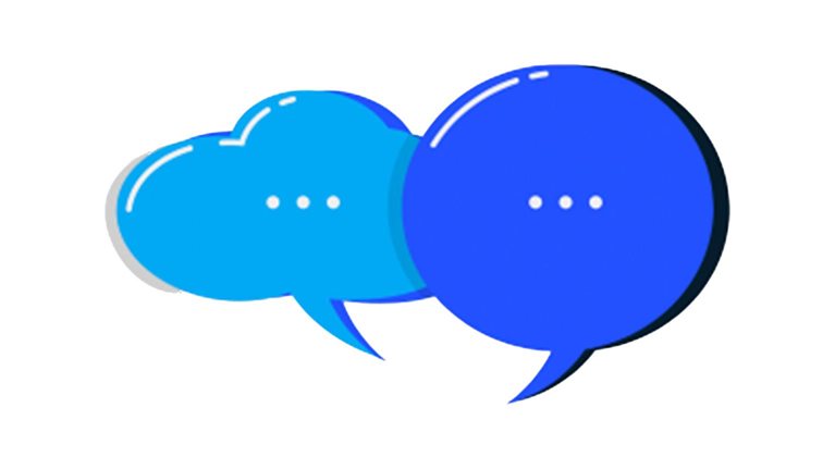 An illustration of two speech bubbles overlap, representing peer learning through small group discussions.